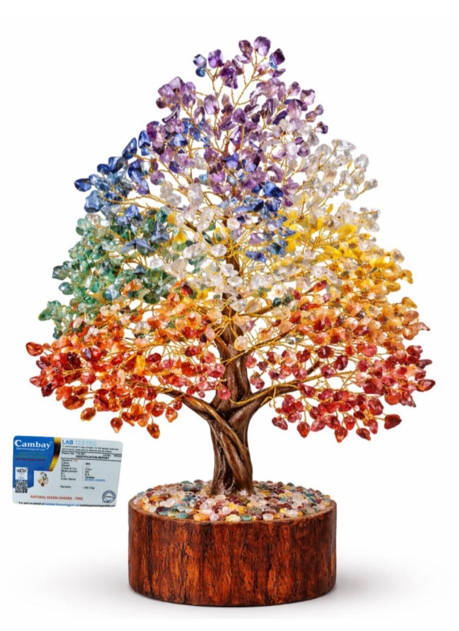 Seven Chakra Crystals Tree